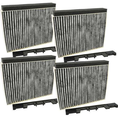 vhbw 4x Aktivkohlefilter kompatibel mit Junker & Ruh JZ5105X5(00), JZ5101X5/01, JZ5101X5(01) Dunstabzugshaube + Halterahmen
