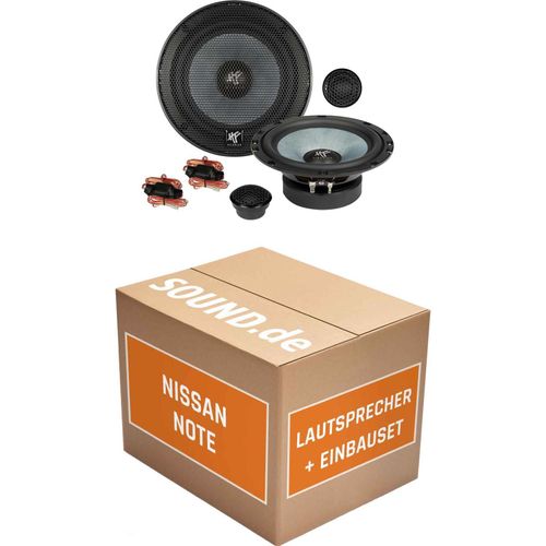Lautsprecher Boxen Einbaupaket vorne Hifonics ZS6.2E passend für Nissan Note | 2x Tief-Mitteltöner 2x Hochtöner