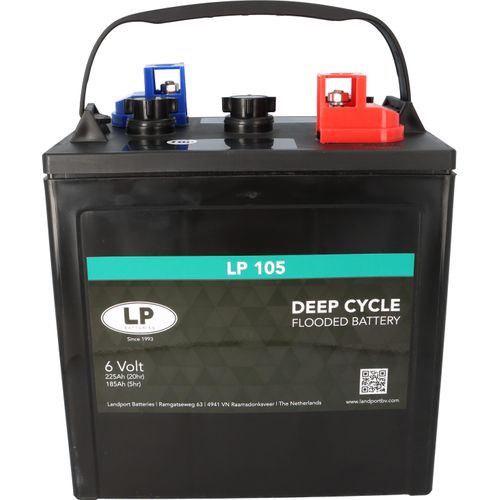 Batterie Landport LP 105 6V 225Ah kompatibel zu Q-Batteries 6DC-225 Trojan T-105 Crown CR 220 HD