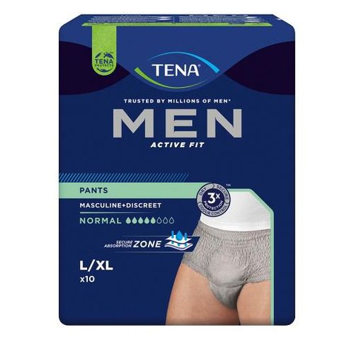 TENA MEN Act.Fit Inkontinenz Pants norm.L/XL grau 4X10 St