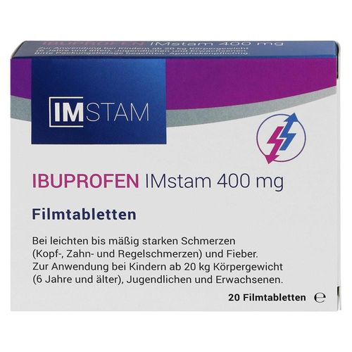 Ibuprofen Imstam 400 mg gegen Schmerzen und Fieber 20 St
