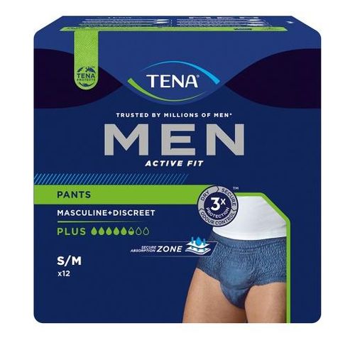 TENA MEN Act.Fit Inkontinenz Pants plus S/M blau 4X12 St