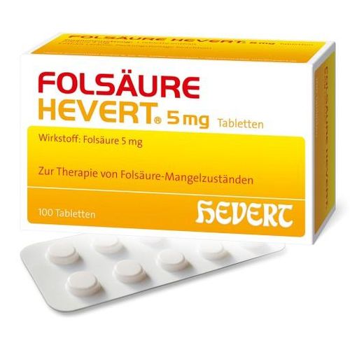 FOLSÄURE HEVERT 5 mg Tabletten 100 St