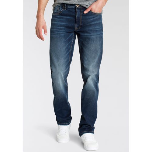 Straight-Jeans AJC, Herren, Gr. 31, Länge 34, blau (dunkelblau), Denim/Jeans, Obermaterial: 98% Baumwolle, 2% Elasthan, unifarben, modisch, normal normal, Jeans, gerade geschnitten, Used-Look-Waschung, niedrige Leibhöhe