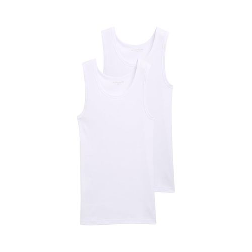 TOM TAILOR Herren Tanktops mit Rippstruktur im 2er-Pack, weiß, Uni, Gr. S/4