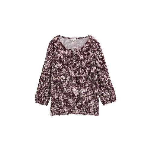 TOM TAILOR Damen Crinkle Blusenshirt mit Muster, rot, Gemustert, Gr. XL