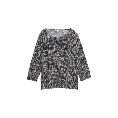 TOM TAILOR Damen Crinkle Blusenshirt mit Muster, blau, Gemustert, Gr. S