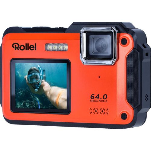 ROLLEI Sportsline 64 Selfie Orange Action Kamera, Farbe:Orange