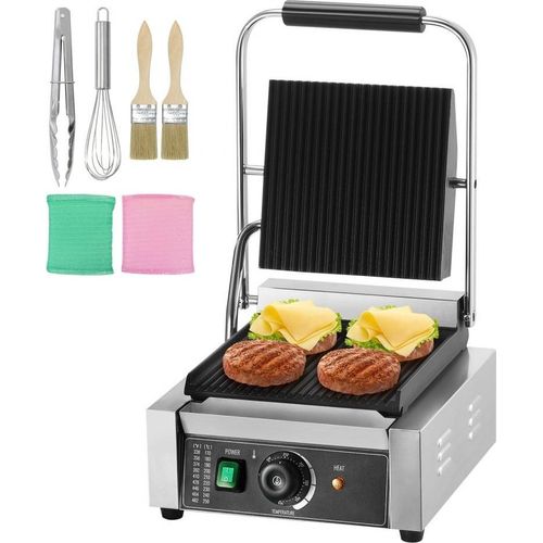 Elektrischer Panini-Pressgrill Sandwichmaker 23x23 cm - Kommerzieller Grillplatte für die Gastronomie - Hochwertige Kontaktgrillmaschine