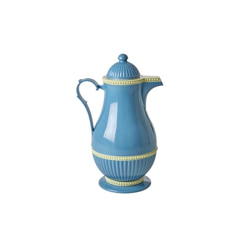 RICE Thermoskanne Vintage, Blau, 20 x 16 x 31 cm, 1L