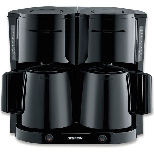SEVERIN Duo-Filterkaffeemaschine mit 2 Thermokannen KA 9315 KA 9315 aus Kunststoff, schwarz Filterkaffeemaschine Kaffeemaschine Duo-filterkaffeemaschine Filterkaffeemaschine Mit 2 Thermokannen