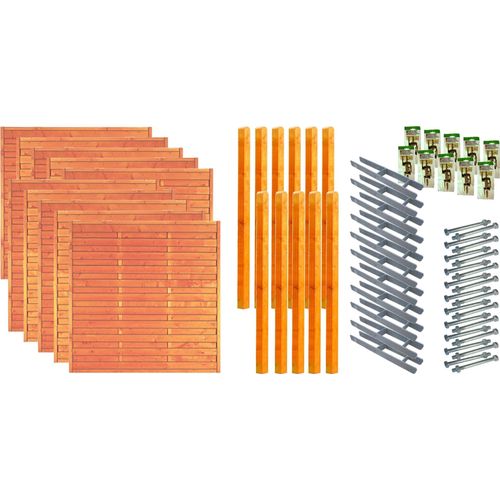Zaun / Sichtschutzzaun / Sunline-Serie 8, (Set), 10 Elemente, LxH: 1899x180 cmb