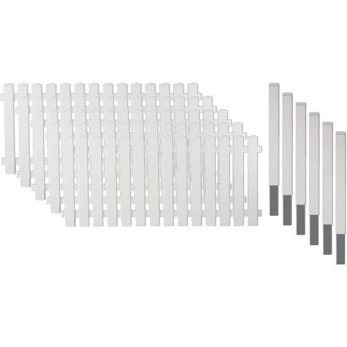 Zaun / Vorgartenzaun aus hochwertigem Kunststoff / Lightline Vorgartenzaun 3, (Set), Kunststoff, 80 cm hoch, 5 Elemente für 9,54 m, 6 Alu-Pfosten