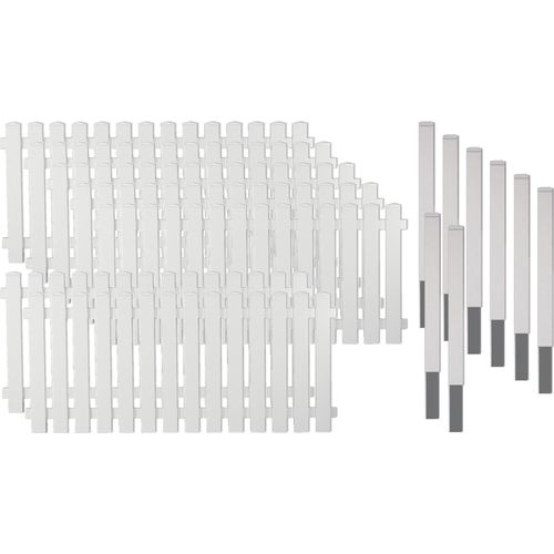 Zaun / Vorgartenzaun aus hochwertigem Kunststoff / Lightline Vorgartenzaun 5, (Set), Kunststoff, 80 cm hoch, 7 Elemente für 13,32 m, mit 8 Alu-Pfosten