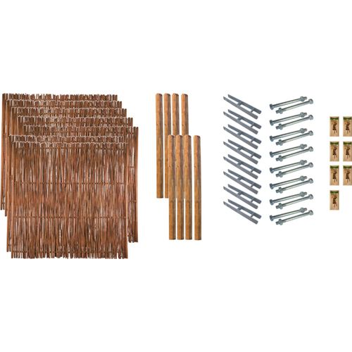 Zaun / Sichtschutzzaun gefertigt aus Haselnuss / Pepe Haselnusszaun 5, (Set), 7 Elemente, LxH: 1332x180 cm
