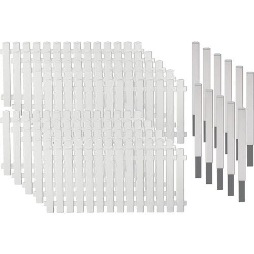 Zaun / Vorgartenzaun aus hochwertigem Kunststoff / Lightline Vorgartenzaun 8, (Set), Kunststoff, 80 cm hoch, 10 Elemente für 18,99 m, 11 Alu-Pfosten