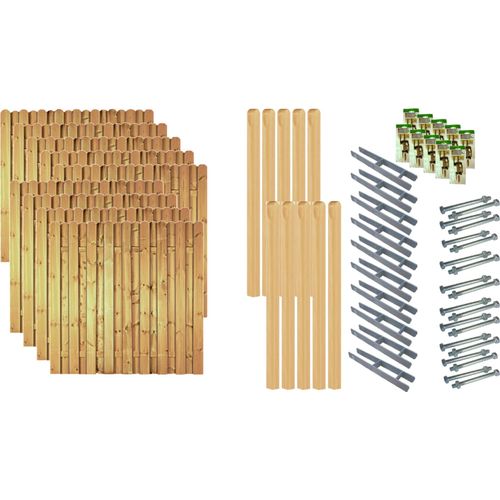 Zaun / Sichtschutzzaun / Lieke-Serie 7, (Set), 9 Elemente, LxH: 1710x180 cm