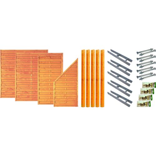 Zaun / Sichtschutzzaun / Sunline-Serie 1, (Set), 4 Elemente, LxH: 585x180 cm