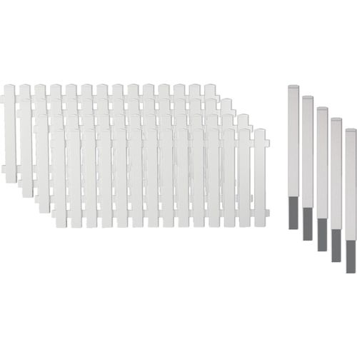 Zaun / Vorgartenzaun aus hochwertigem Kunststoff / Lightline Vorgartenzaun 2, (Set), Kunststoff, 80 cm hoch, 4 Elemente für 7,65 m, mit 5 Alu-Pfosten