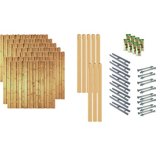Zaun / Sichtschutzzaun / Lieke-Serie 5, (Set), 7 Elemente, LxH: 1332x180 cm