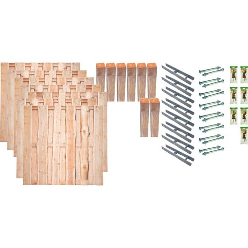 Zaun / Sichtschutzzaun gefertigt aus Lärche / Lolland-Serie 5, (Set), 7 Elemente, LxH: 1332x180 cm