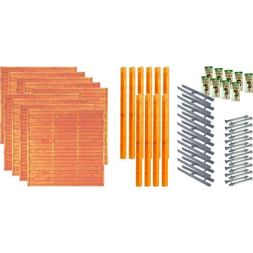 Zaun / Sichtschutzzaun / Sunline-Serie 7, (Set), 9 Elemente, LxH: 1710x180 cm
