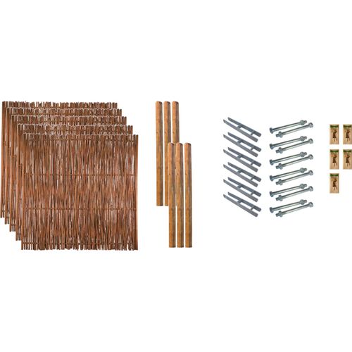 Zaun / Sichtschutzzaun gefertigt aus Haselnuss / Pepe Haselnusszaun 3, (Set), 5 Elemente, LxH: 954x180 cm