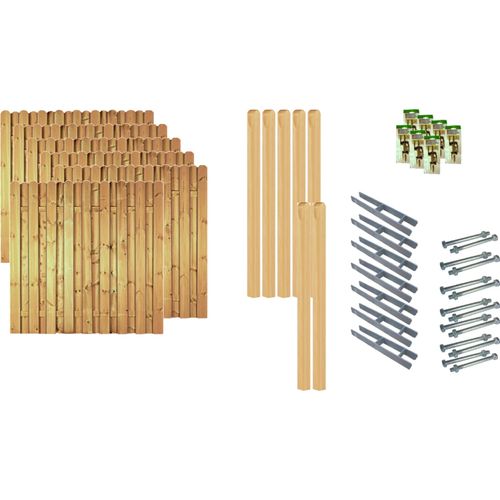 Zaun / Sichtschutzzaun / Lieke-Serie 4, (Set), 6 Elemente, LxH: 1143x180 cm