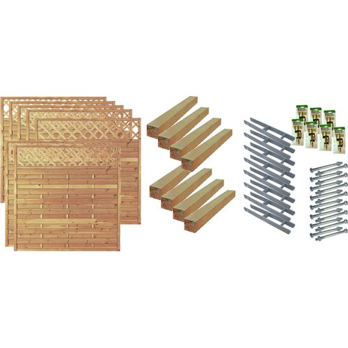 Zaun / Sichtschutzzaun / Maxi-Massiv-Ranki 5, (Set), 7 Elemente, LxH: 1332x180 cm
