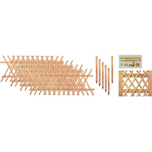 Zaun / Vorgartenzaun / Jägerzaun 1, (Set), 80 cm hoch, 4 Elemente + 1 Tür für 11 Meter Zaun, mit 6 Pfosten