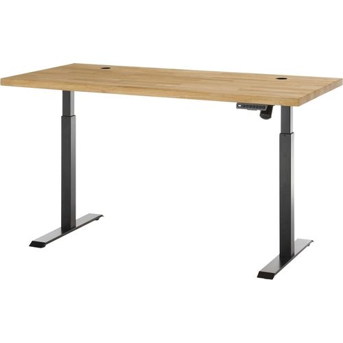 Schreibtisch - Braun - Schwarz - Eiche - Metallgestell - B 160 cm - elektrisch höhenverstellbar