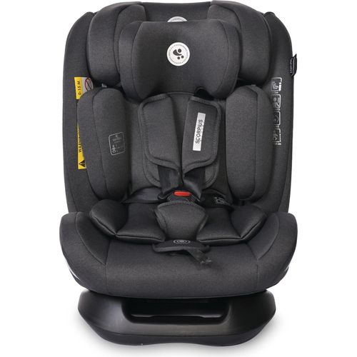 Lorelli Auto Kindersitz Scorpius i-Size, Autositz für Kinder 40-150 cm, Babysitz, Autokindersitz ab Geburt, Einstellbare Kopfstütze, schwarz