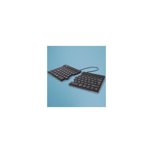 R-Go Tools Ergonomische Tastatur R-Go Split Break mit Pausensoftware, geteilte Tastatur, QWERTY (PT), kabellos, schwarz, Kabellos, Bluetooth, Scherenschalter, QWERTY, Schwarz