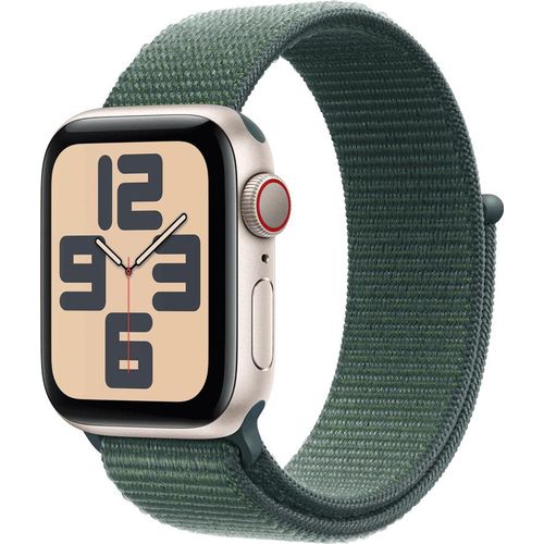 Apple Watch SE (2022) GPS + Cellular 40mm polarstern mit Sport Loop seegrün