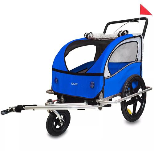 Fahrradanhänger 2in1 Kinderanhänger Fahrrad Anhänger Jogger Radanhänger Blau