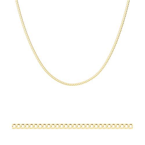 Kette Bonore 50 cm. Gürteltier Geflecht in 585 Gold mit einer Breite von 1 mm.