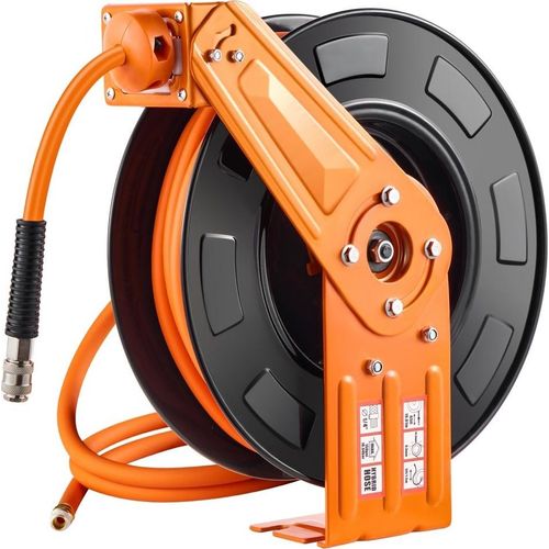 Druckluftschlauch Schlauchtrommel 300 PSI - Automatischer Schlauchaufroller - 9,52 mm x 19,81 m - Hochwertige Schlauchaufbewahrung für Druckluftgeräte