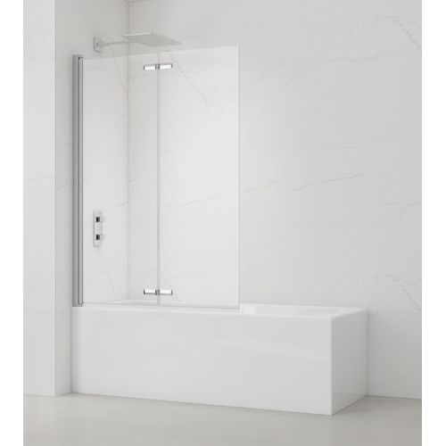 SAT SK Badewannenaufsatz 2-teilig mit Faltmechanismus 105 cm x 150 cm Sicherheitsglas Klarglas/Chrom