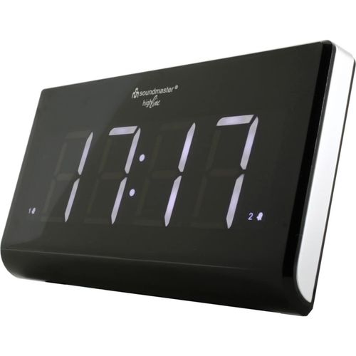 Soundmaster UR8400 Jumbo-LED-Alarm PLL-Uhrenradio mit 2 Weckzeiten und dimmbaren Display