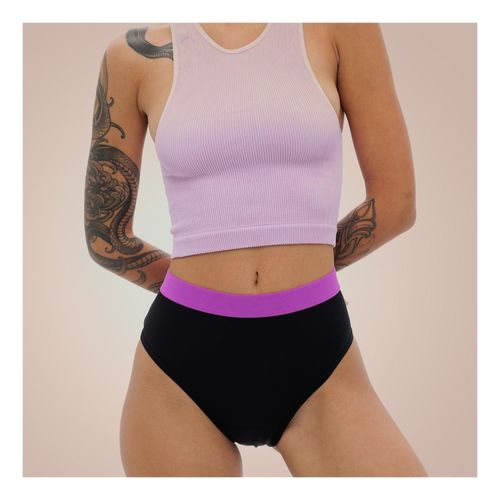 Weekiss Sport High Waist Pink Periodenunterwäsche, Menstruationsunterwäsche, Periodenslip, Size:XL (42),Quantity: 7,Color:Schwarz