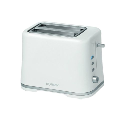 Bomann Toaster TA 1577 CB weiß, zwei breite Schlitze mit Aufsatz, Auftaufunktion