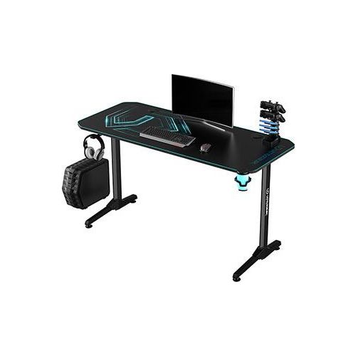ULTRADESK FRAG gaming desk - BLUE V3, 140x60 cm, 76 cm, mit Mauspad, Kopfhörer- und Getränkehalter
