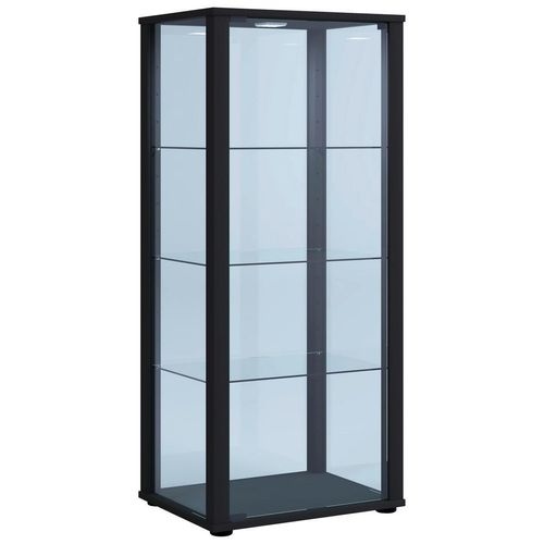 Mid.you Vitrine , Schwarz , Glas , 3 Fächer , 50x114.5x38 cm , stehend , Wohnzimmer, Wohnwände, Vitrinenschränke