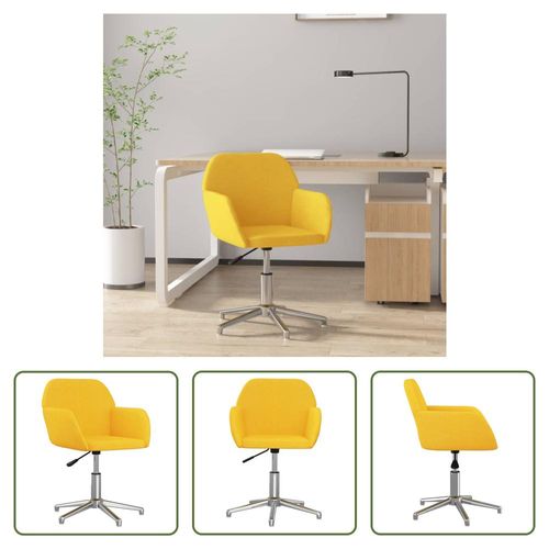 The Living Store Bürostuhl Drehbar Hellgelb Stoff