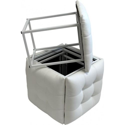 Puff-Transformator 5in1 - 5 Hocker in 1 Pouffe weiß