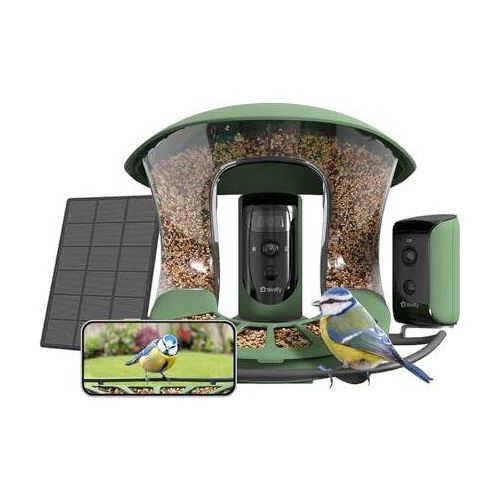 Birdfy 2 Duo -Vogelfutter -Kameras 3 Objektive, Live -Beobachtung, freie KI -Erkennung über 6000 Arten, Echtzeit -Besuchsbenachrichtigung, Solarantrie