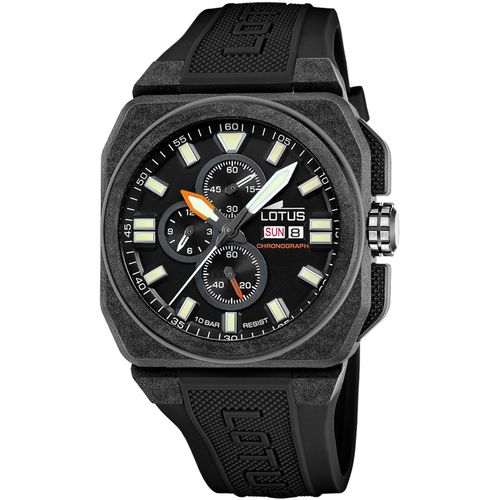Chronograph LOTUS, schwarz, Armbanduhren, Herren, Quarzuhr, Armbanduhr, Herrenuhr, Kautschukband, Datum, Stoppfunktion