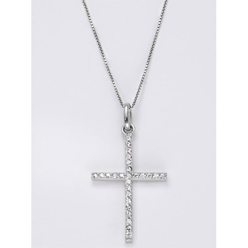 Kreuz-Anhänger LADY, silber (silber 925), Schmuckanhänger, Damen, Silber 925 (Sterlingsilber), Ketten mit Anhänger