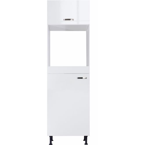 Backofenumbauschrank KOCHSTATION "KS-Cara", weiß (weiß hochglanz, weiß, weiß), B:60cm H:211,8cm T:58,4cm, Schränke, Backofenumbauschrank, Backofenumbauschrank