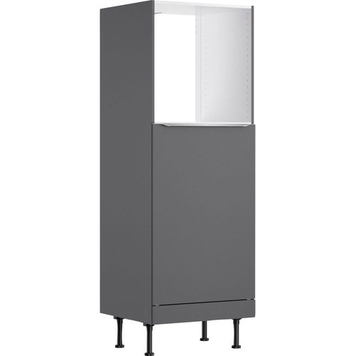 Backofenumbauschrank KOCHSTATION "KS-Aken", grau (anthrazit), B:60cm H:176,6cm T:58,4cm, Schränke, Backofenumbauschrank